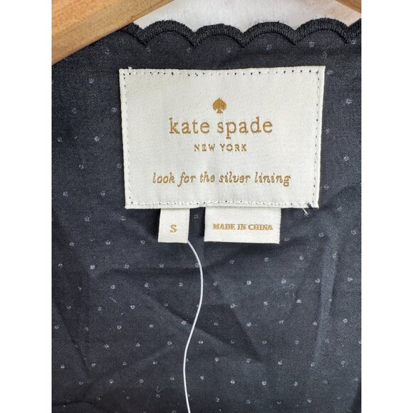 Kate Spade New York Black Pin Dot Scallop Poplin Dress Size Small NWT - Picture 12 of 16